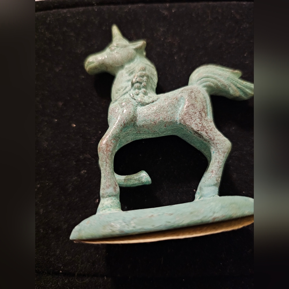 Vintage  Bronze Unicorn Princeton Gallery PG 1992 Antiqued Figurine Cast Iron 4"